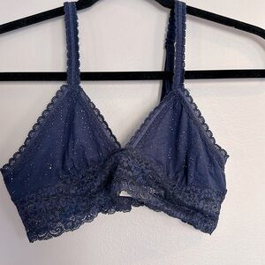 Navy blue lace bralette